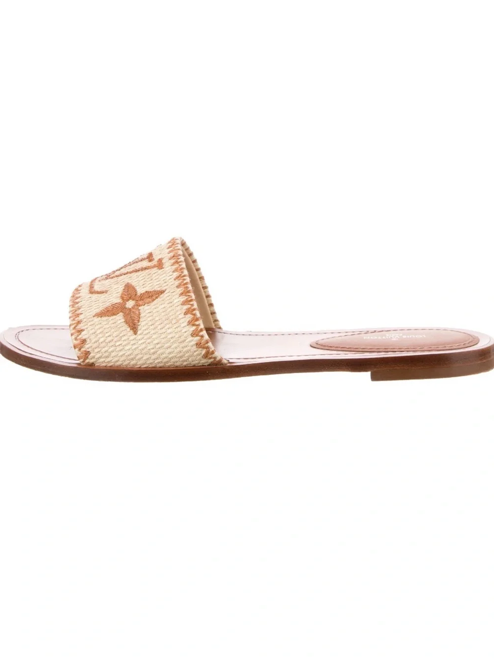 Louis Vuitton Lock It Flat Mule in Monogram Raffia